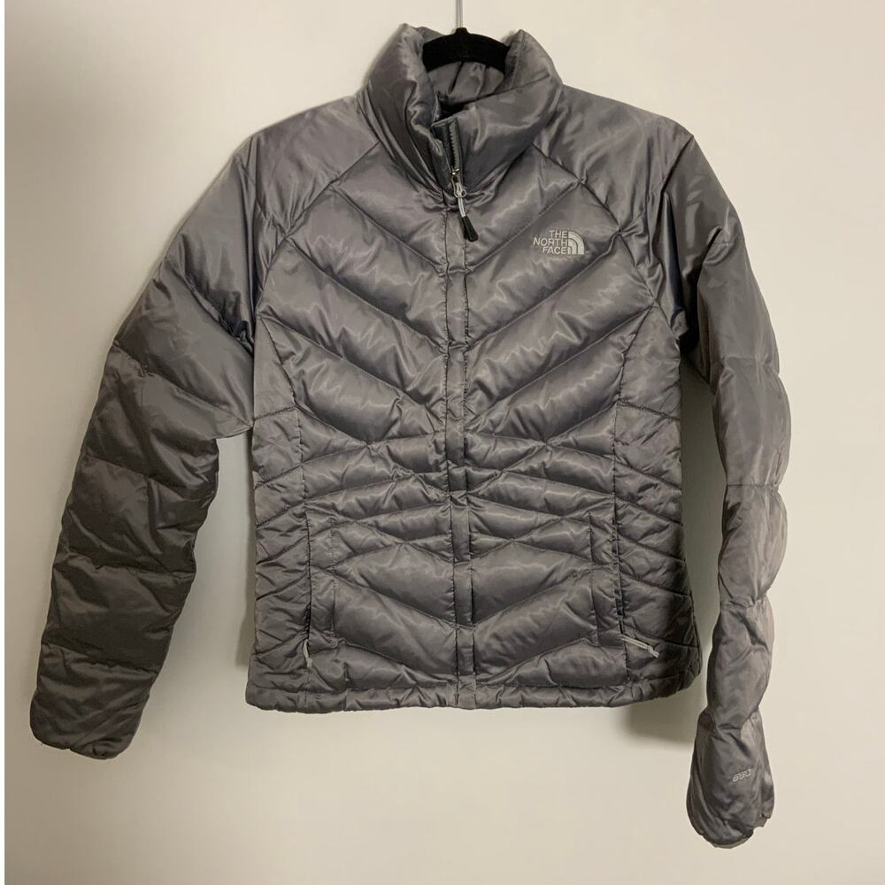 The North Face Goose Down Puffer Jacket Womens Size Small Silver Gray‎